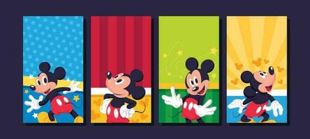 Cute Mouse Social Media Story Set vector