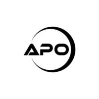 APO letter logo design in illustration. Vector logo, calligraphy designs for logo, Poster, Invitation, etc.