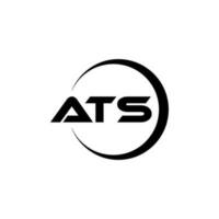ATS letter logo design in illustration. Vector logo, calligraphy designs for logo, Poster, Invitation, etc.