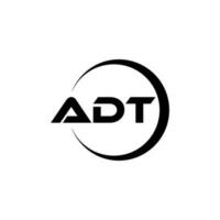 ADT letter logo design in illustration. Vector logo, calligraphy designs for logo, Poster, Invitation, etc.