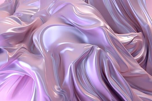 Holographic abstract background, pink and silver, in the style of flowing fabrics, light purple, hyper-realistic oil, unicorncore, soft sculptures, rococo. photo