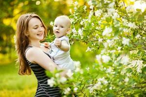 Young mother with her baby photo