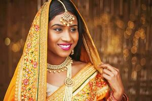 Beautiful Indian woman in traditional clothes photo