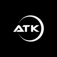 ATK letter logo design in illustration. Vector logo, calligraphy designs for logo, Poster, Invitation, etc.