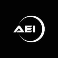 AEI letter logo design in illustration. Vector logo, calligraphy designs for logo, Poster, Invitation, etc.