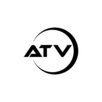 ATV letter logo design in illustration. Vector logo, calligraphy designs for logo, Poster, Invitation, etc.