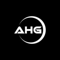 AHG letter logo design in illustration. Vector logo, calligraphy designs for logo, Poster, Invitation, etc.