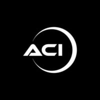 ACI letter logo design in illustration. Vector logo, calligraphy designs for logo, Poster, Invitation, etc.