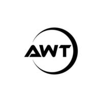 awt letra logo diseño en ilustración. vector logo, caligrafía diseños para logo, póster, invitación, etc.