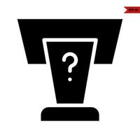 question mark in table  speaking glyph icon vector