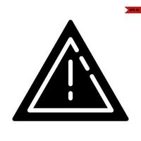 dangerous in triangle board glyph icon vector