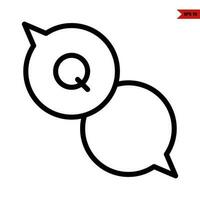 question mark in speech bubble line icon vector