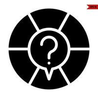 question mark  in speech bubble in button glyph icon vector