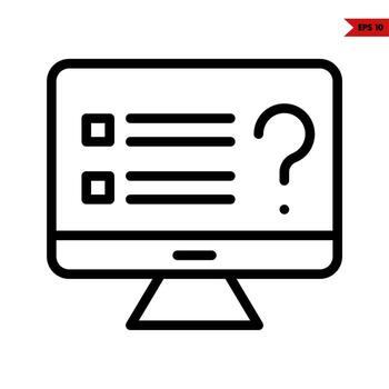 data in computer line icon vector