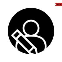 people work in button with pencil glyph icon vector