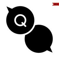 speech bubble glyph icon vector