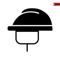 casco construcción glifo icono vector