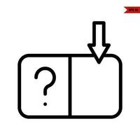 question mark in book and arrow line icon vector