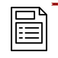 documento papel línea icono vector