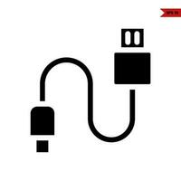 cable data glyph icon vector