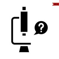 telescope with question mark  glyph icon vector