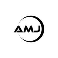 AMJ letter logo design in illustration. Vector logo, calligraphy designs for logo, Poster, Invitation, etc.