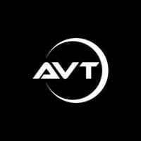 AVT letter logo design in illustration. Vector logo, calligraphy designs for logo, Poster, Invitation, etc.