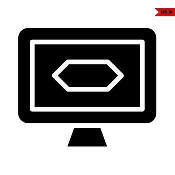 label in computer glyph icon vector