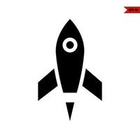 rocket glyph icon vector