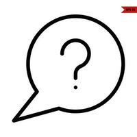 question mark in speech bubble line icon vector