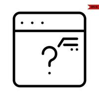 question mark in monitor line icon vector