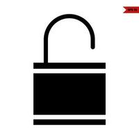 padlock glyph icon vector