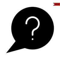 question mark in speech bubble glyph icon vector