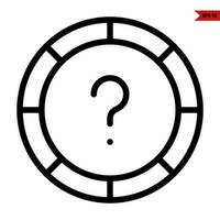 question mark in button line icon vector