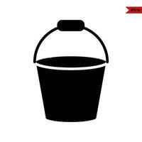 bucket glyph icon vector