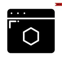 shape in monitor glyph icon vector