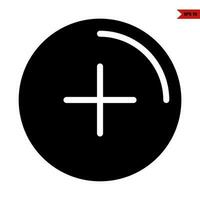 plus in button glyph icon vector