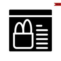 bread in bag with in monitor  glyph cion vector