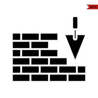 scope with brick glyph icon vector