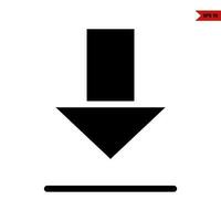 down arrow glyph icon vector