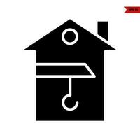 hook in home glyph icon vector