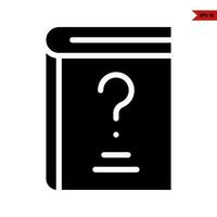 question mark in book glyph icon vector