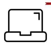 icono de línea de laptop vector