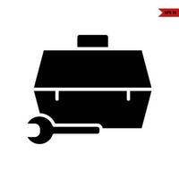 box tools with key tools glyph icon vector