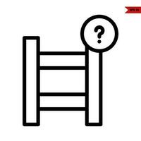 ladder with question mark in button line icon vector