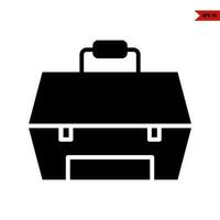 caja herramientas glifo icono vector