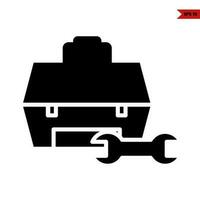 box tool with key tool glyph icon vector