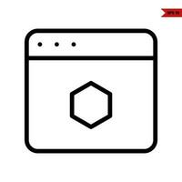 monitor line icon vector
