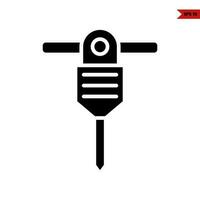 drill glyph icon vector