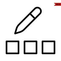 pen with rectangle line icon vector